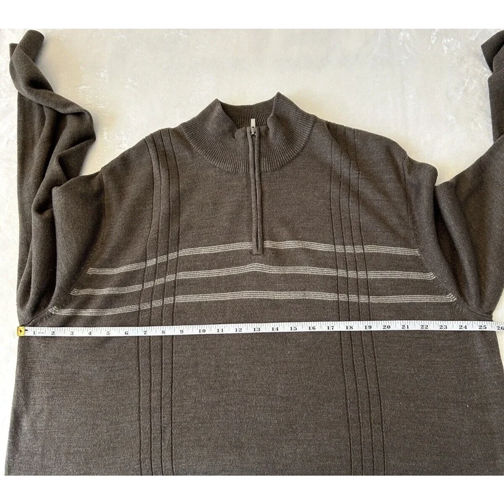 Dockers Men's 1/4 Zip Sweater XXL Brown Pullover Knit Long Sleeves